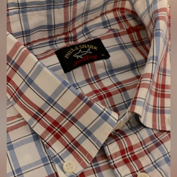 Paul & Shark Yachting Shirt. Plaid button down short sleeve. size 41 - Picture 3 of 7